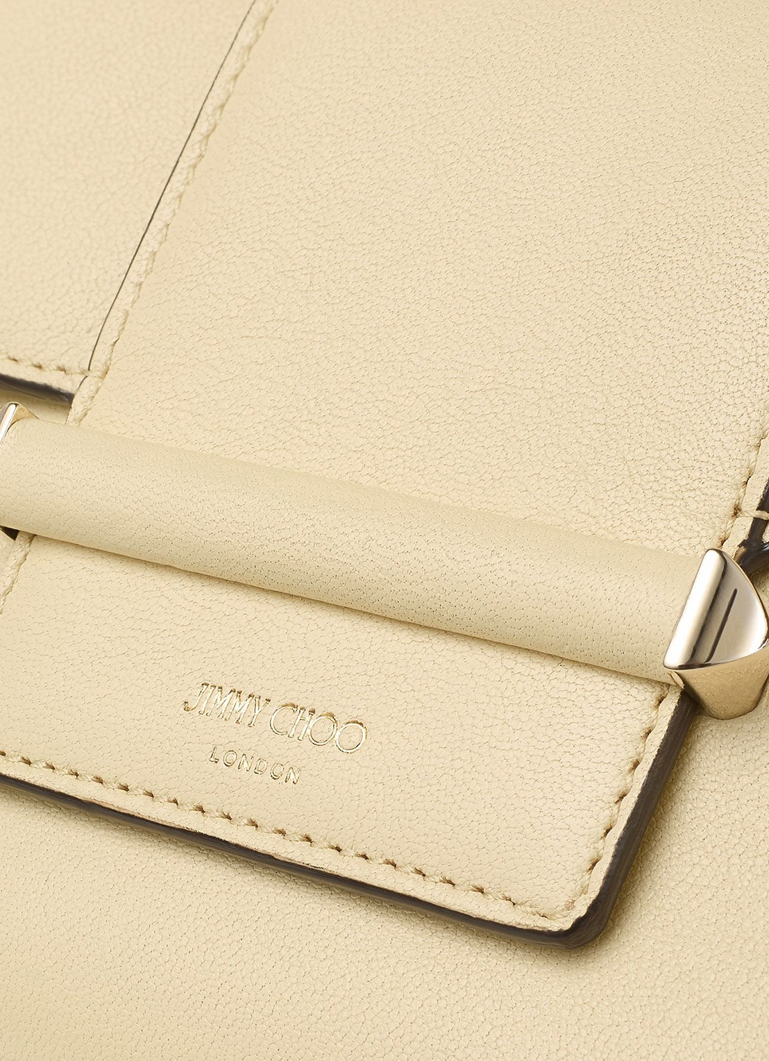 Jimmy Choo Bar Wallet/Chain crossbodytas van lamsleer - detail 3 creme