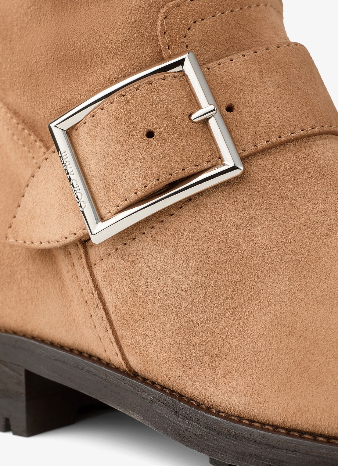 Jimmy Choo Biker boot van kalfssuède - detail 3 bruin