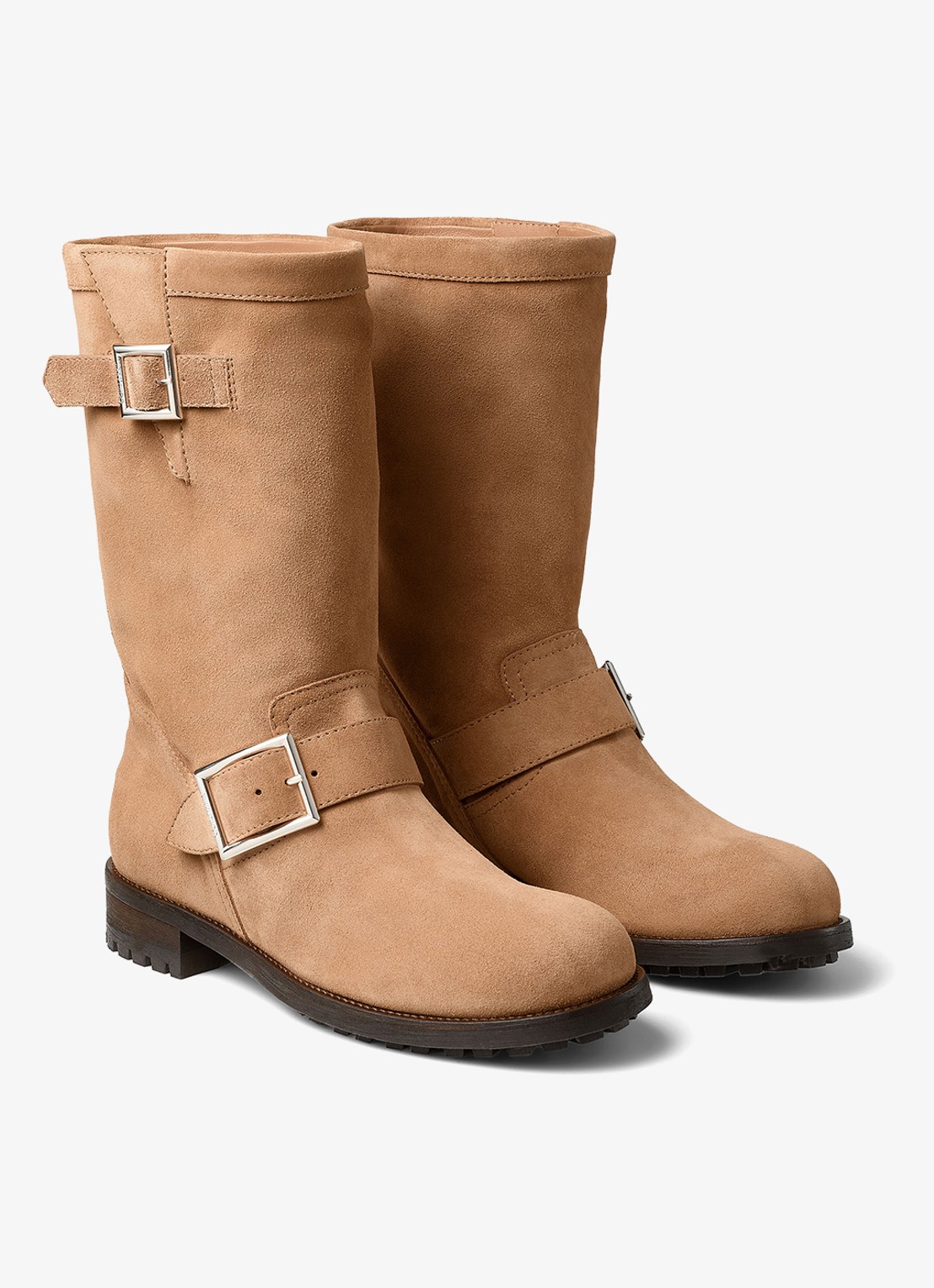 Jimmy Choo Biker boot van kalfssuède - voorkant 2 bruin