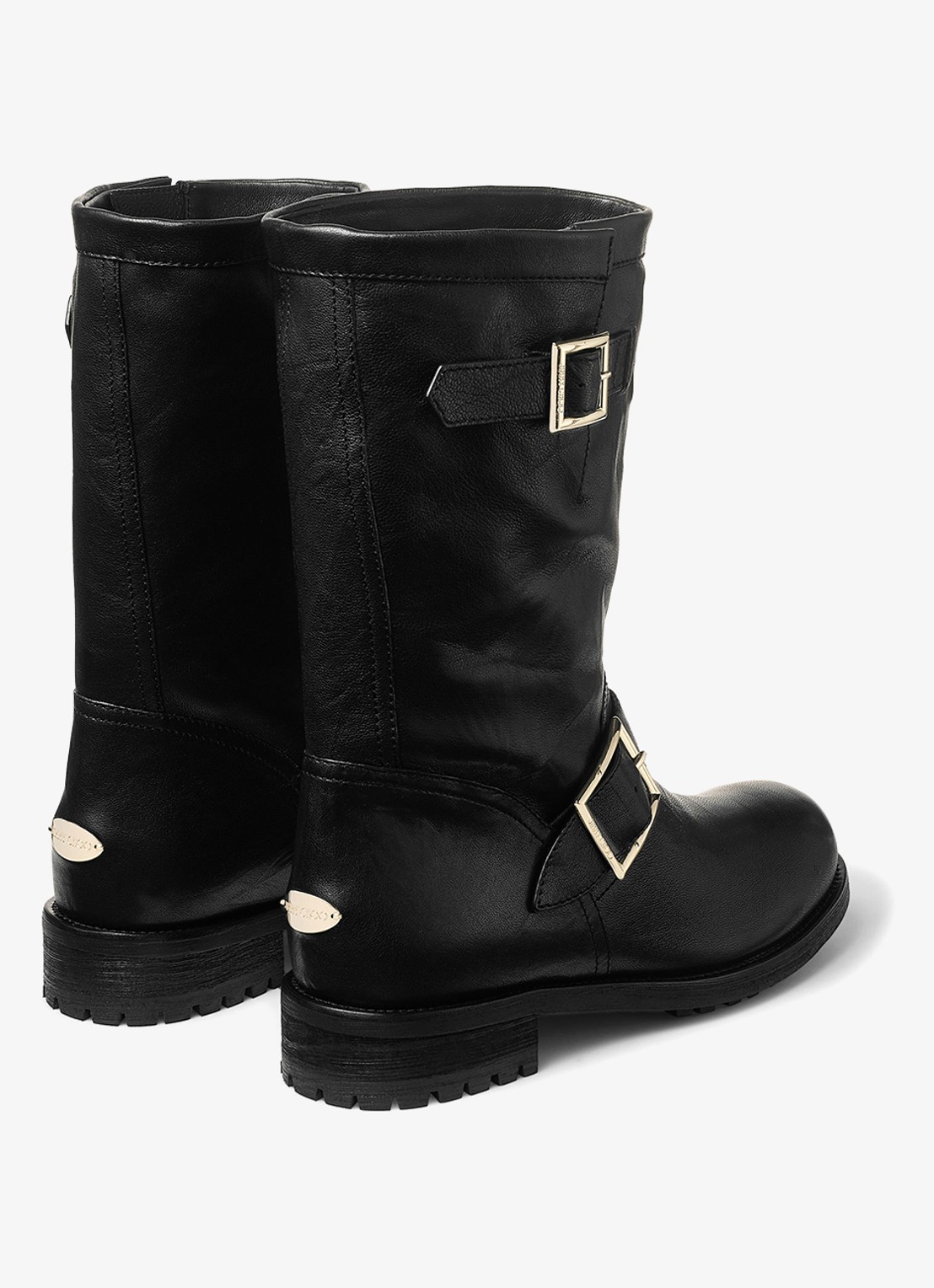 Jimmy Choo Biker Mid biker boot van schapenleer - achterkant 4 zwart
