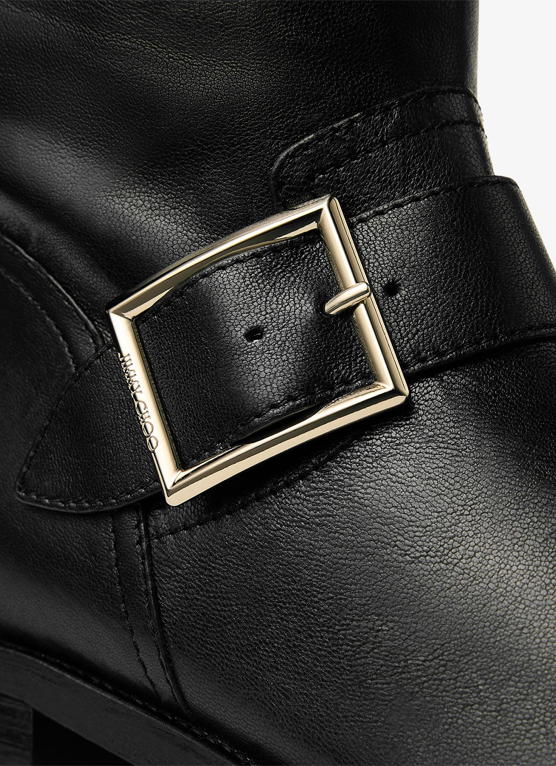Jimmy Choo Biker Mid biker boot van schapenleer - detail 3 zwart