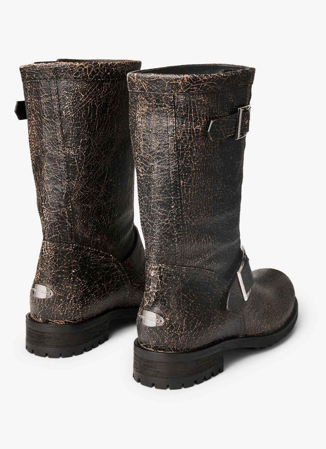 Jimmy Choo Biker Mid biker boot van schapenleer - achterkant 2 zwart