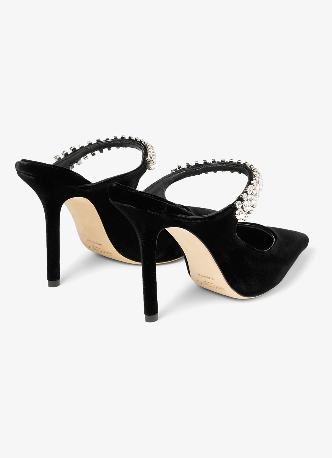 Jimmy Choo Bing 100 muiltje van fluweel - achterkant 5 zwart