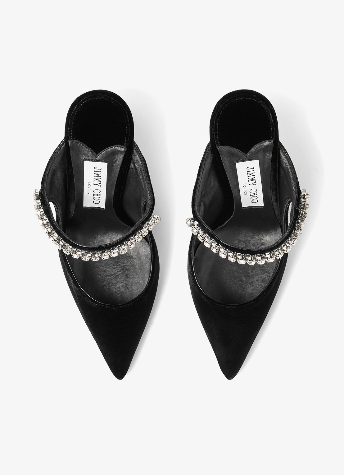Jimmy Choo Bing 100 muiltje van fluweel - detail 3 zwart