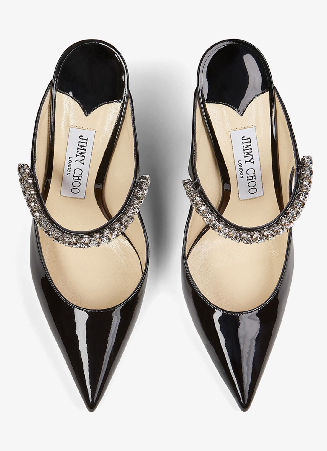 Jimmy Choo Bing 100 muiltje van kalfsleer met lakfinish - detail 4 zwart