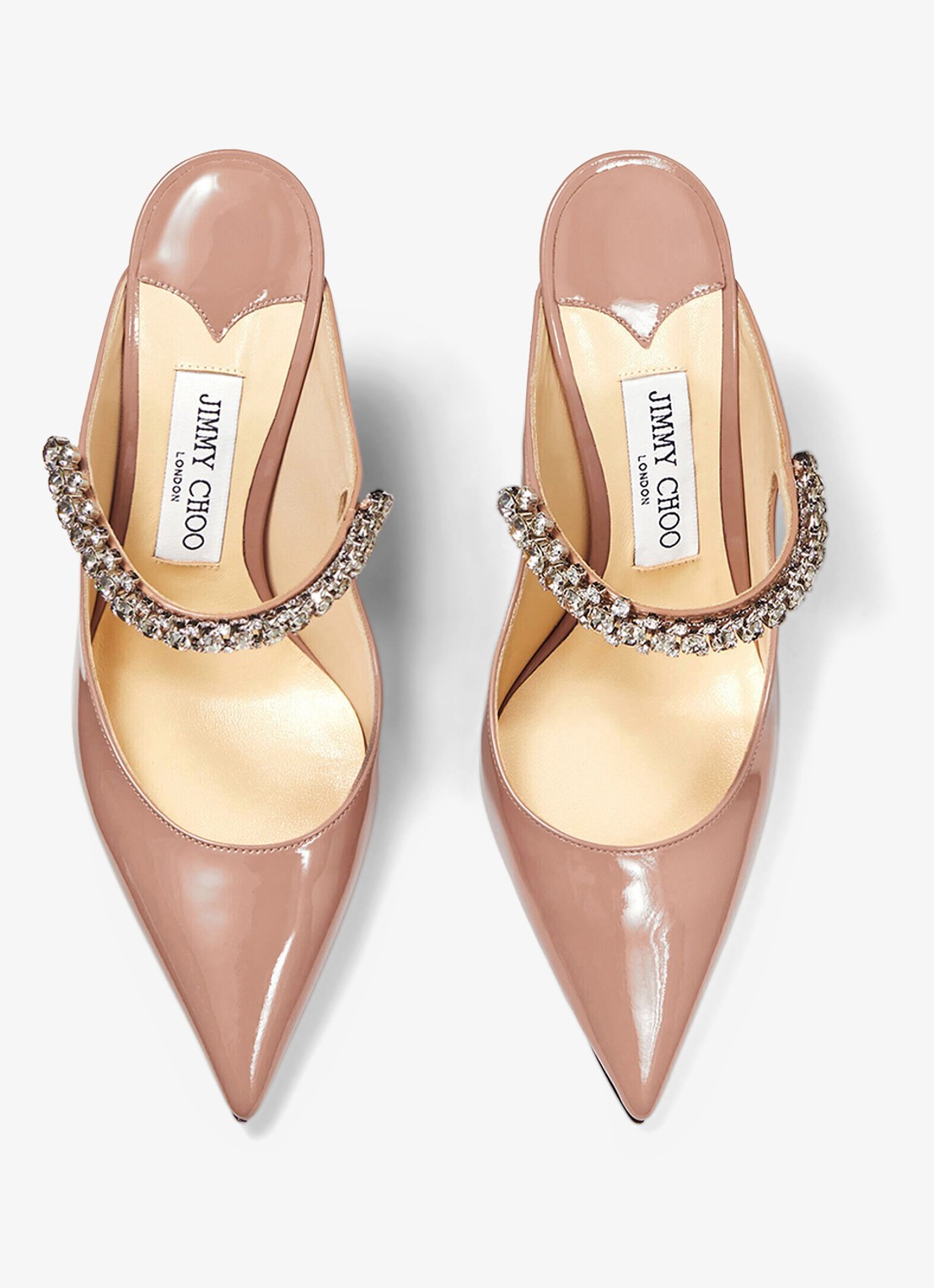 Jimmy Choo Bing 100 muiltje van kalfsleer met lakfinish - detail 4 oudroze