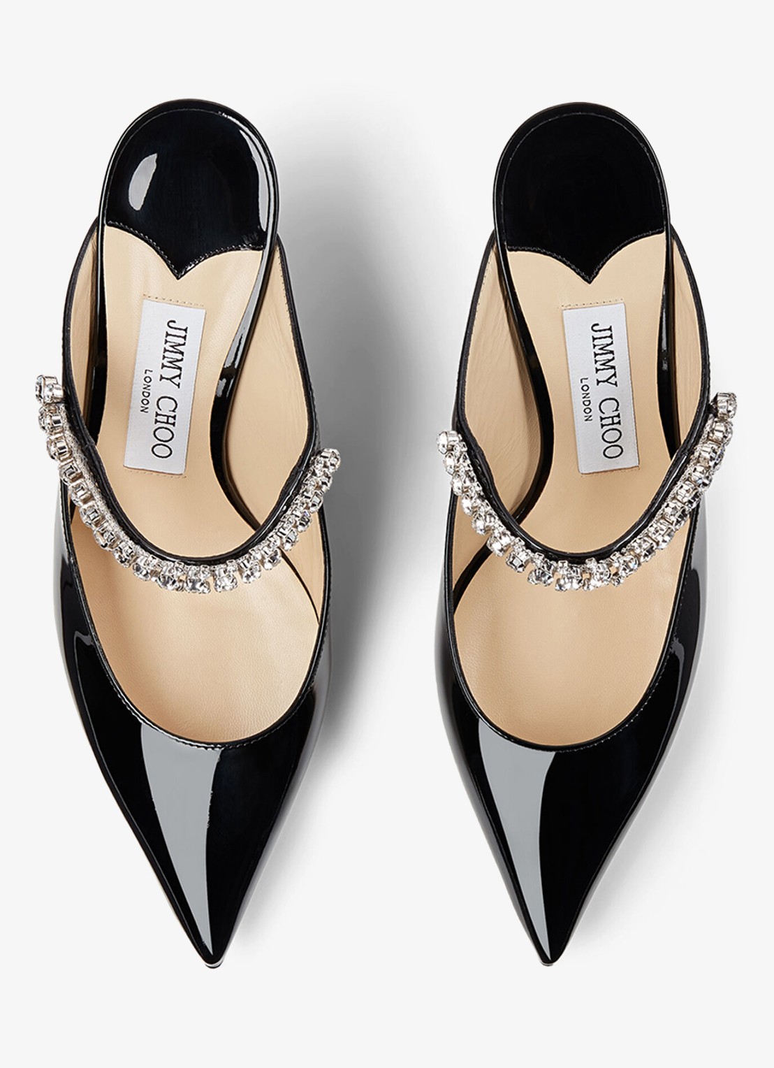 Jimmy Choo Bing 65 muiltje van kalfsleer met lakfinish - detail 5 zwart