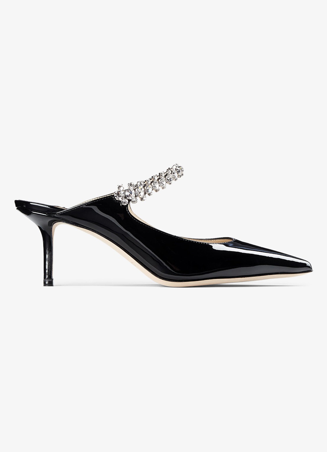 Jimmy Choo Bing 65 muiltje van kalfsleer met lakfinish - voorkant 2 zwart