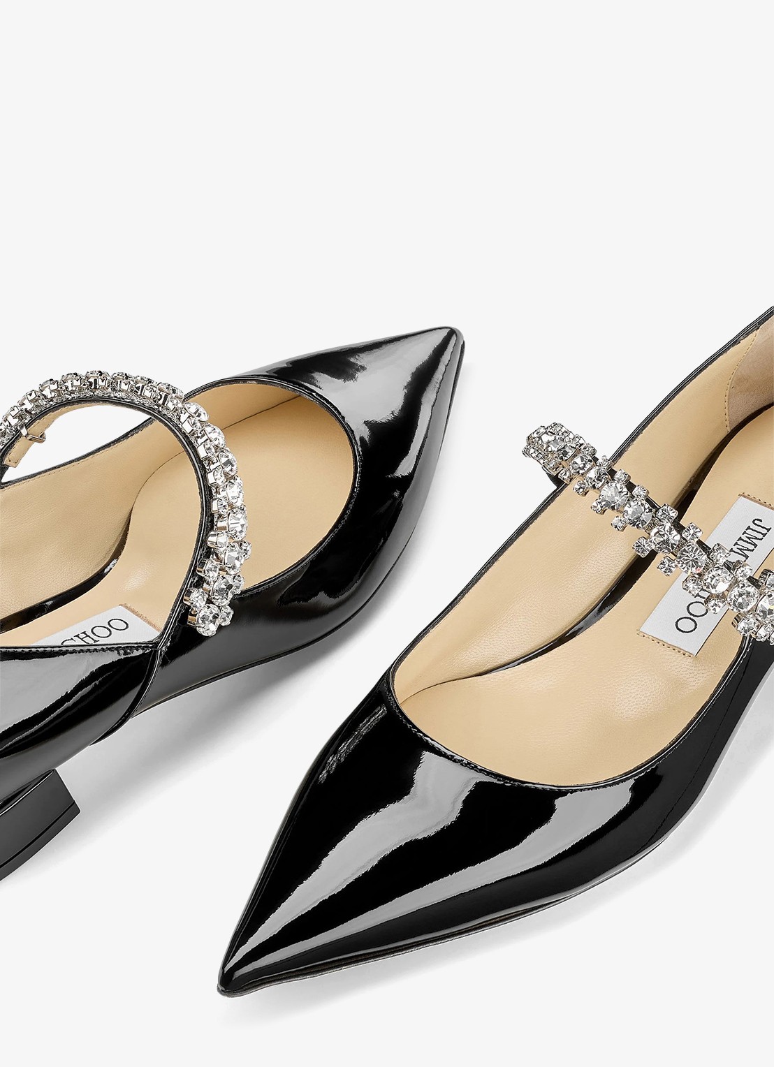 Jimmy Choo Bing ballerina van lakleer - detail 2 zwart