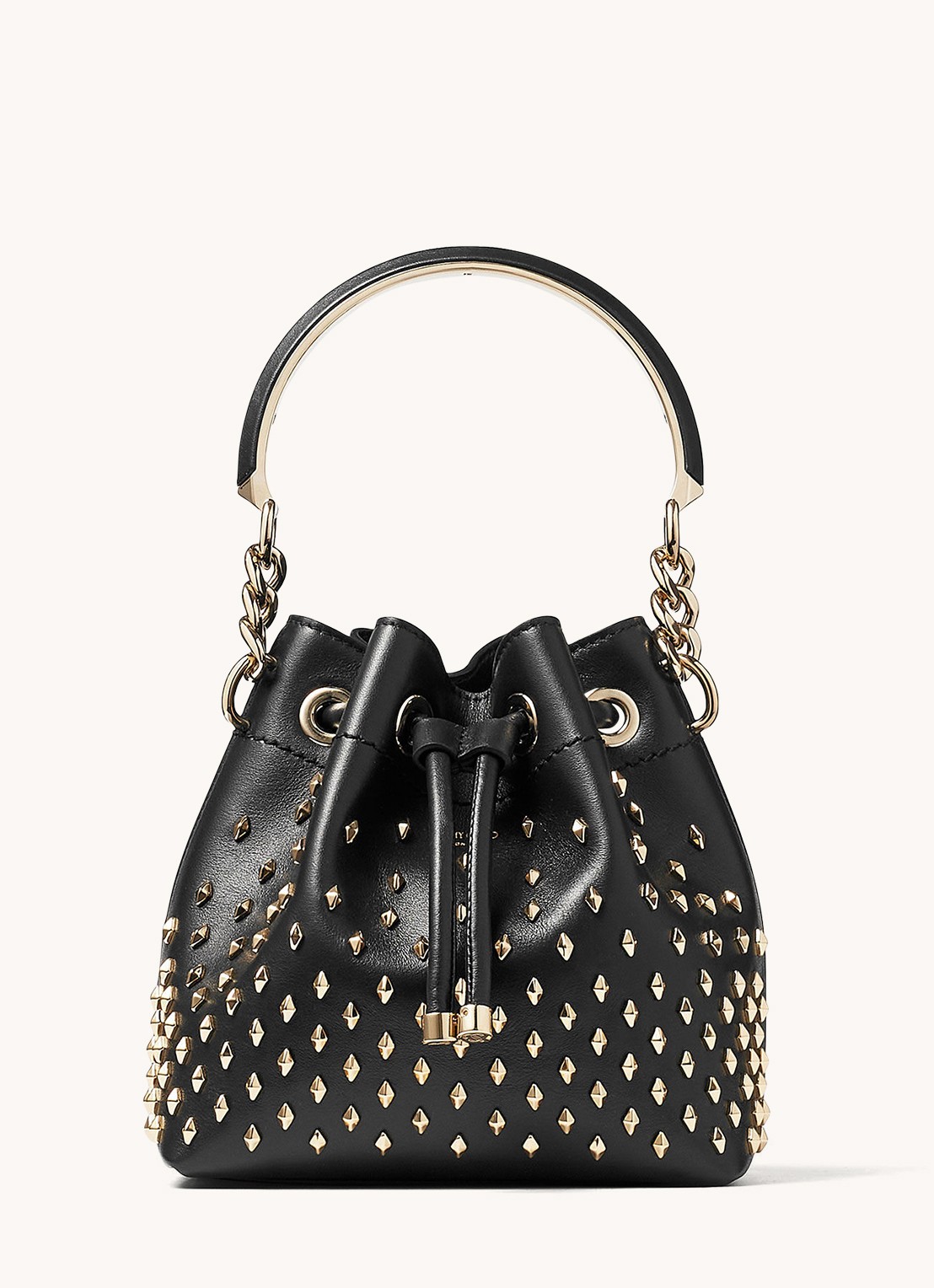 Jimmy Choo Bon Bon Bucket/S handtas van kalfsleer - voorkant 6 zwart