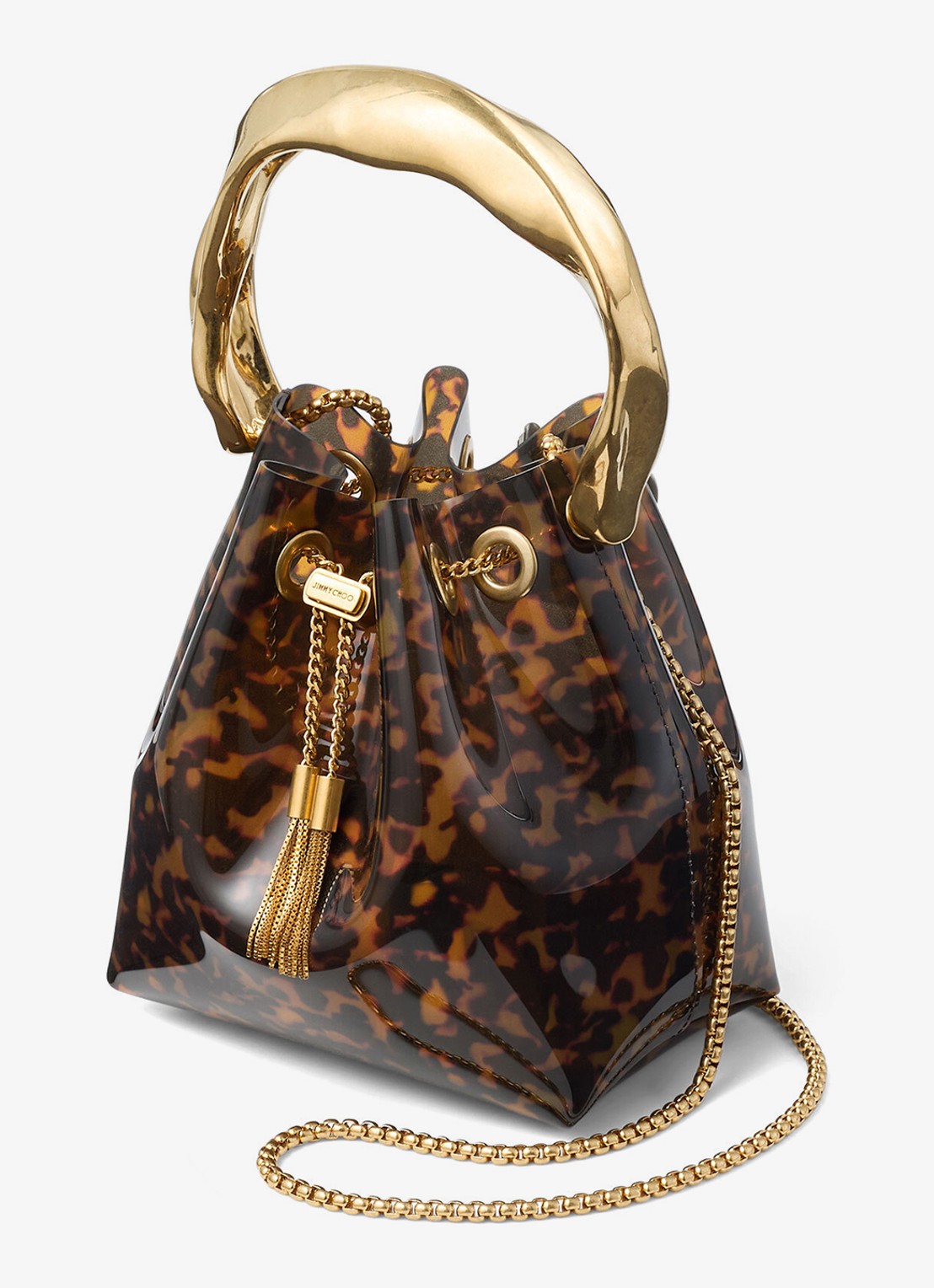 Jimmy Choo Bon Bon handtas met dierenprint - detail bruin