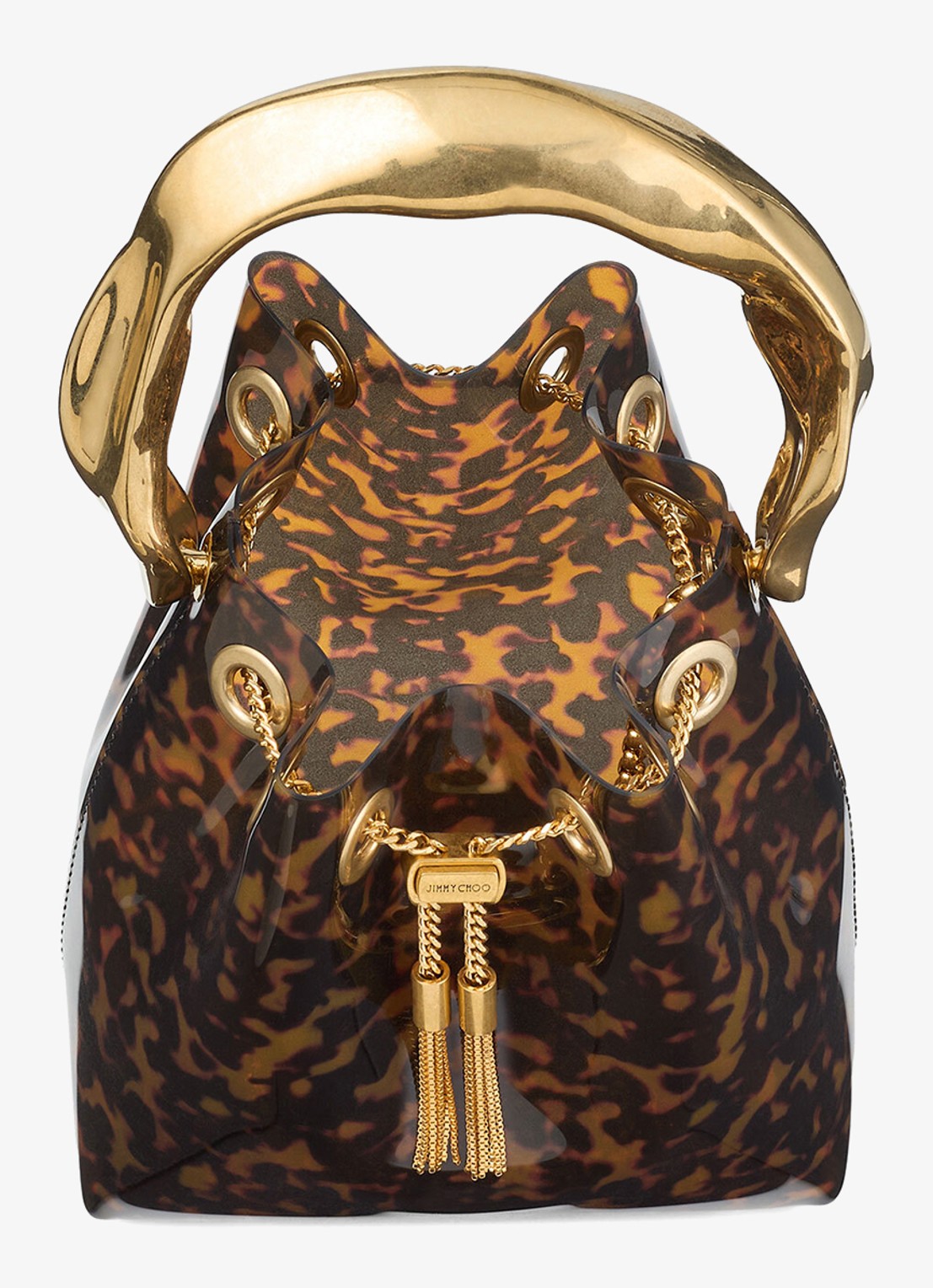 Jimmy Choo Bon Bon handtas met dierenprint - detail 2 bruin