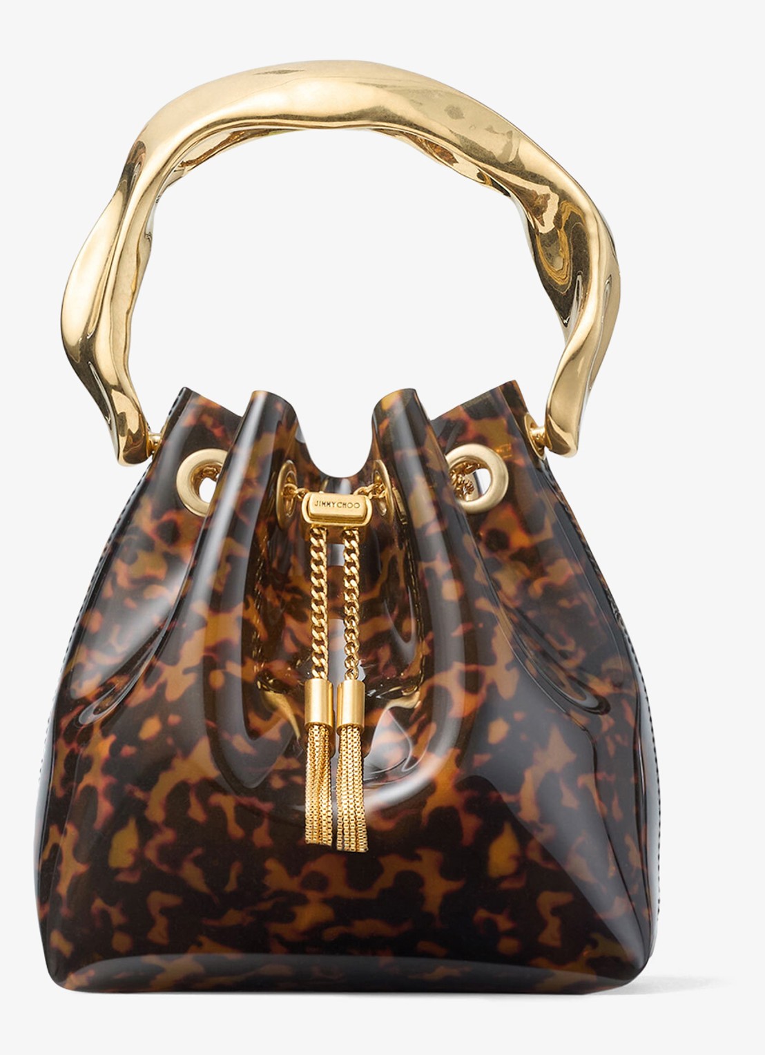 Jimmy Choo Bon Bon handtas met dierenprint - voorkant 6 bruin