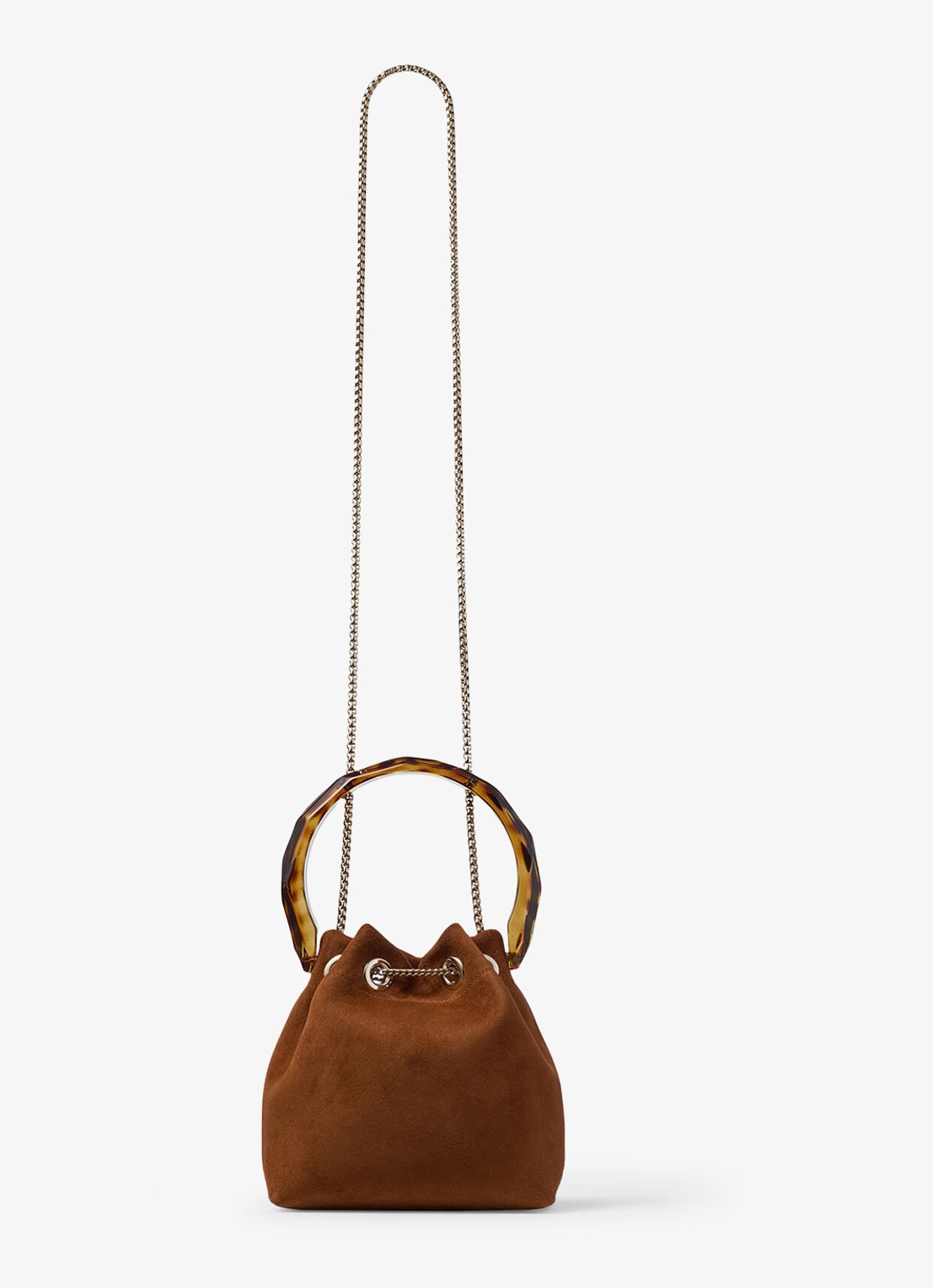 Jimmy Choo Bon Bon handtas van geitensuède - achterkant 8 bruin