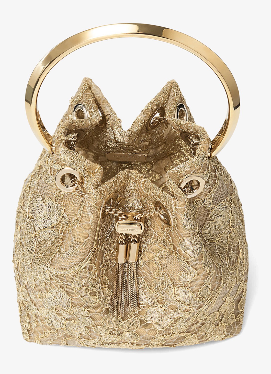 Jimmy Choo Bon Bon handtas van kant - detail 3 goud