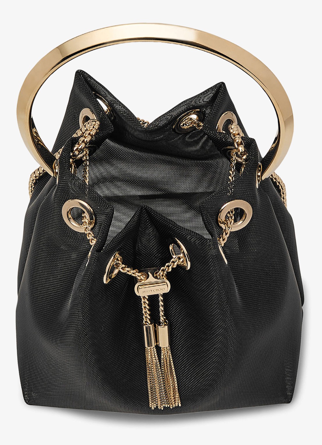 Jimmy Choo Bon Bon handtas van mesh - detail 2 zwart