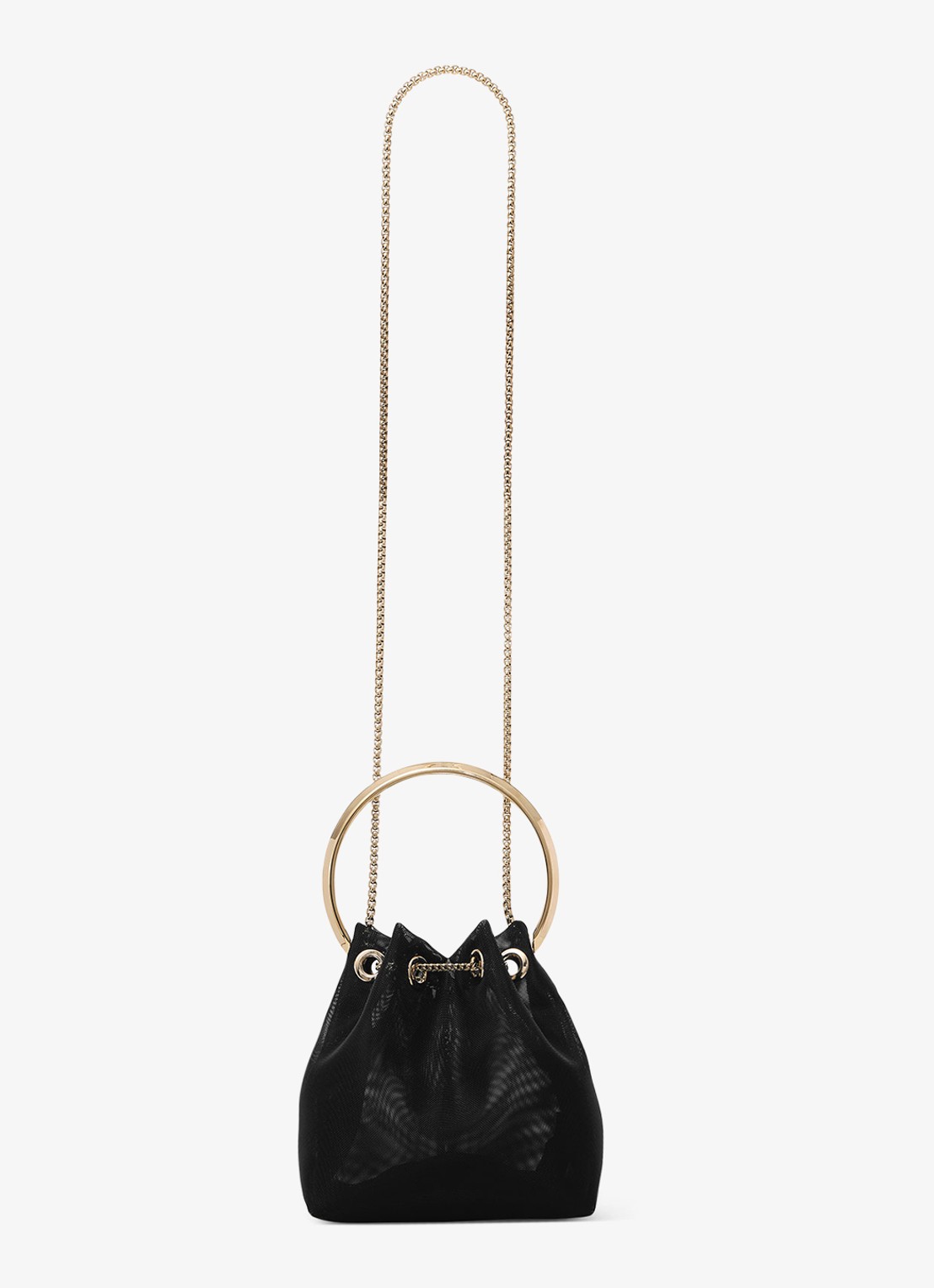 Jimmy Choo Bon Bon handtas van mesh - detail 4 zwart