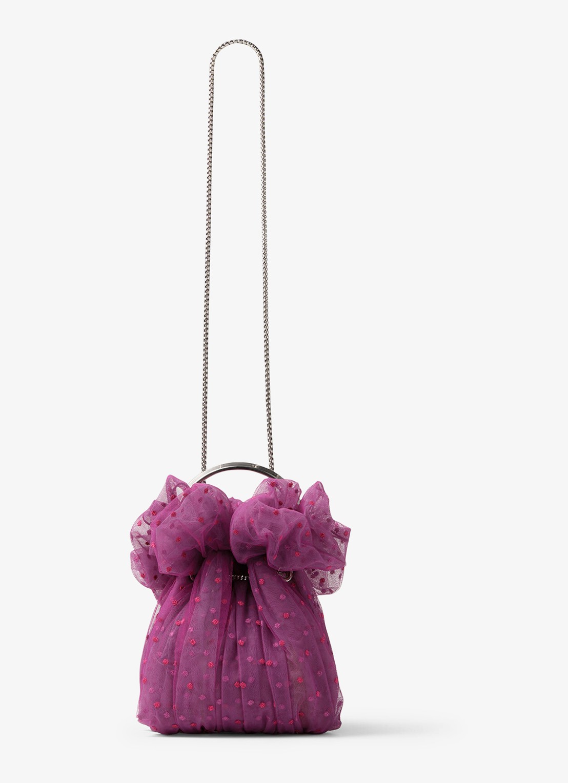 Jimmy Choo Bon Bon handtas van mesh - achterkant 7 paars