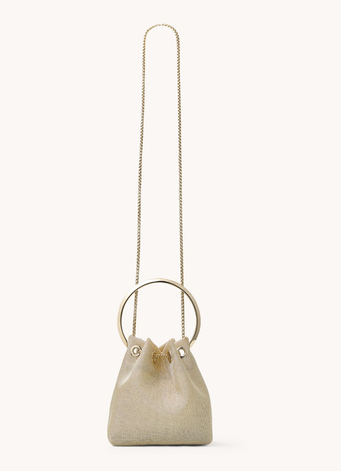 Jimmy Choo Bon Bon handtas van metallic mesh - achterkant goud