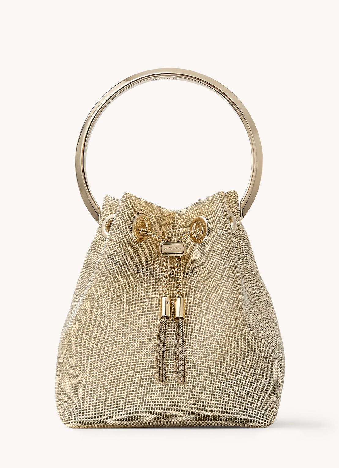 Jimmy Choo Bon Bon handtas van metallic mesh - voorkant 2 goud