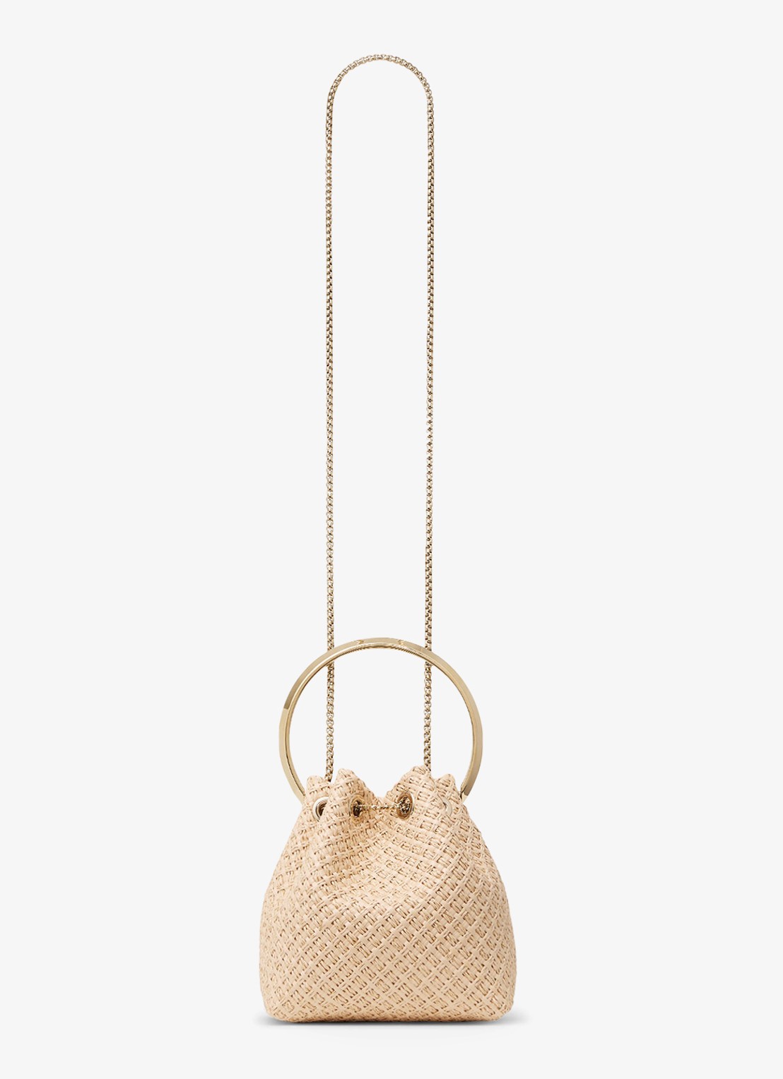 Jimmy Choo Bon Bon handtas van raffia - detail 5 beige