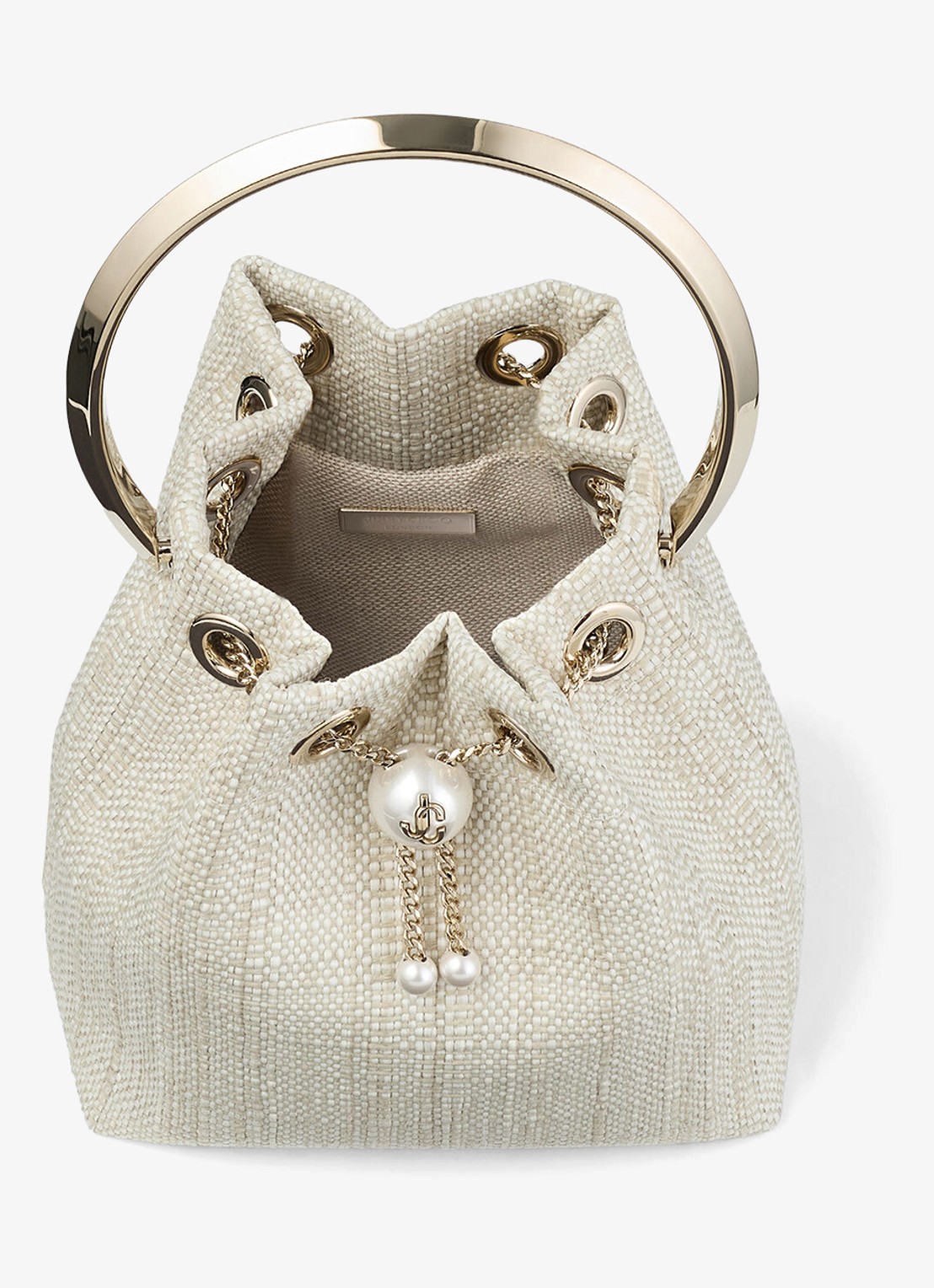 Jimmy Choo Bon Bon handtas van raffia - detail 4 beige