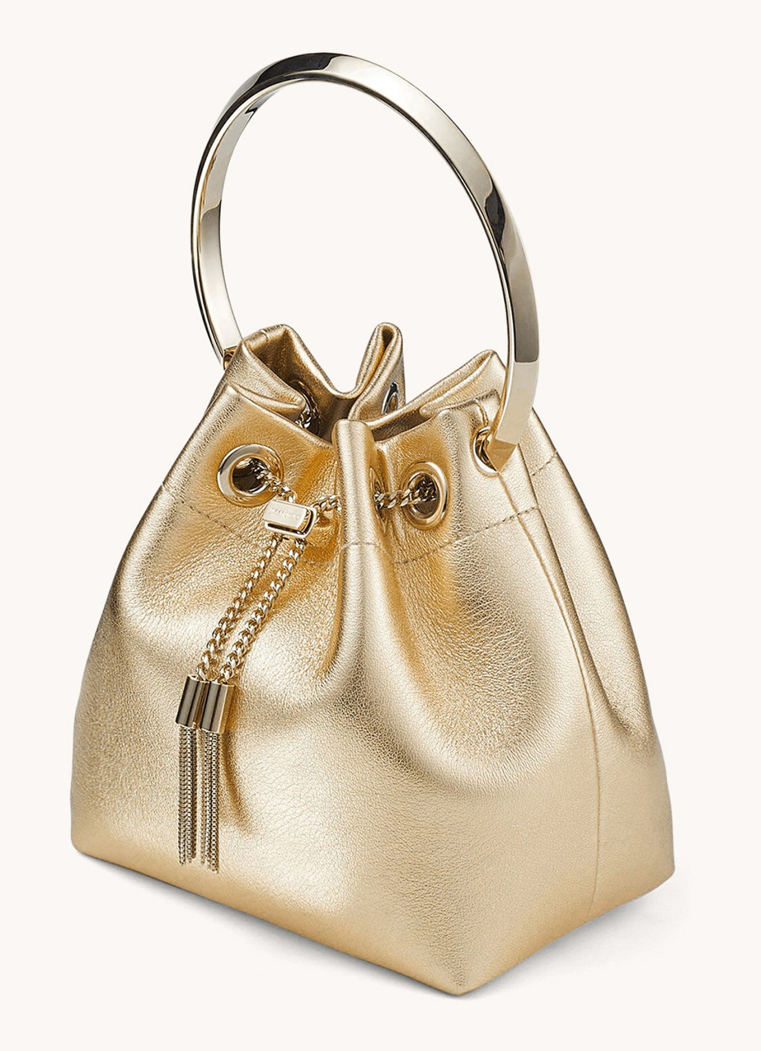 Jimmy Choo Bon Bon Mini handtas van lamsleer - detail 3 goud