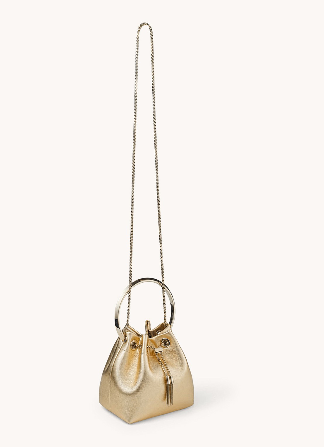 Jimmy Choo Bon Bon Mini handtas van lamsleer - detail 5 goud