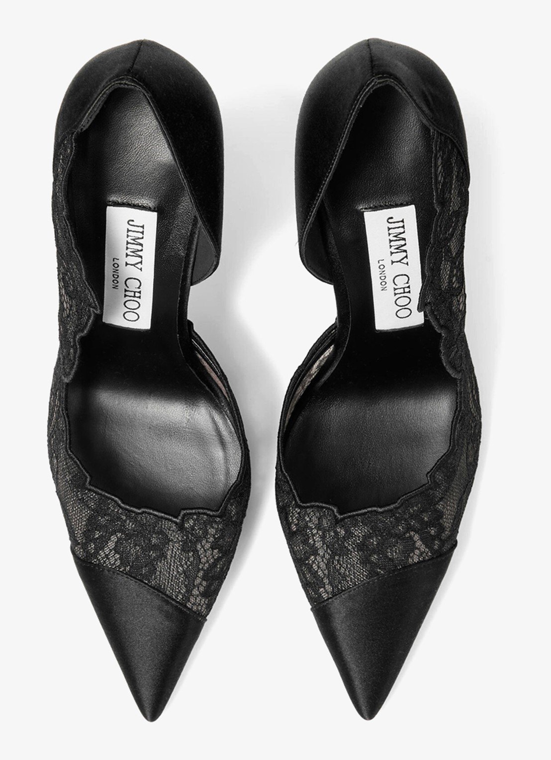 Jimmy Choo Brigitte 100 pump van kant met details van satijn - detail 3 zwart