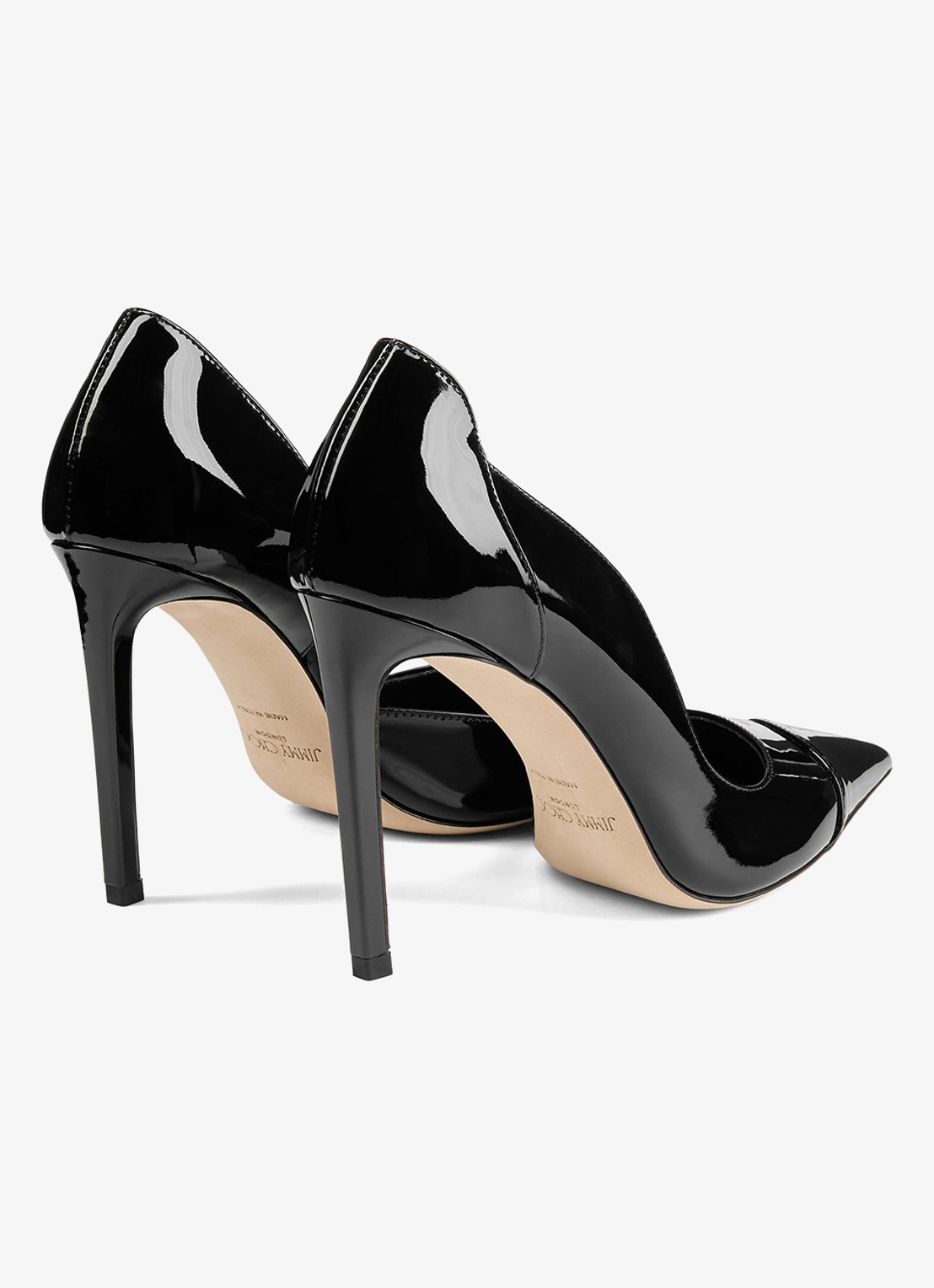 Jimmy Choo Brigitte 100 pump van lakleer - achterkant 5 zwart