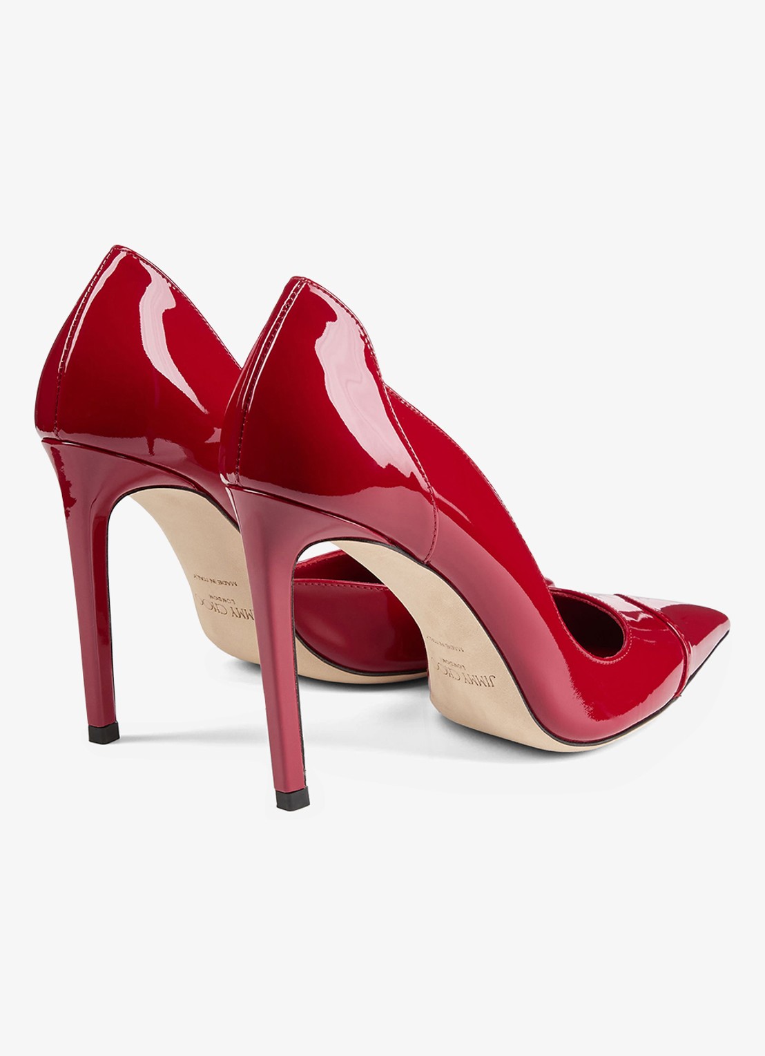 Jimmy Choo Brigitte 100 pump van lakleer - achterkant 3 rood