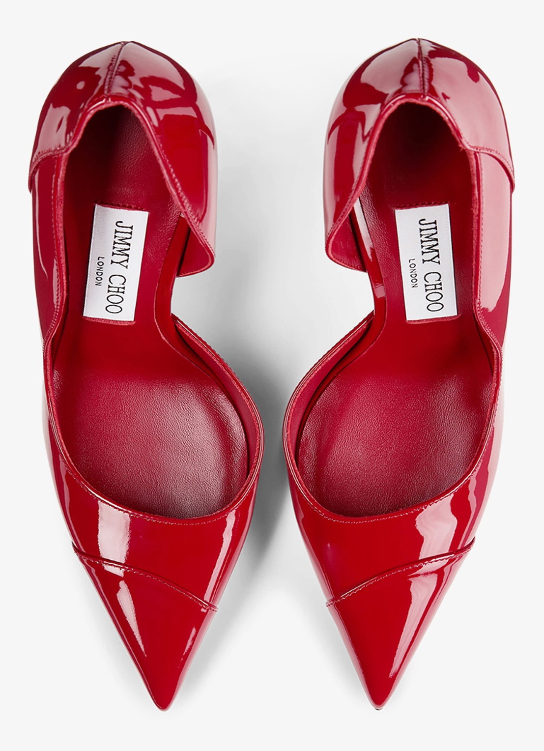 Jimmy Choo Brigitte 100 pump van lakleer - detail rood