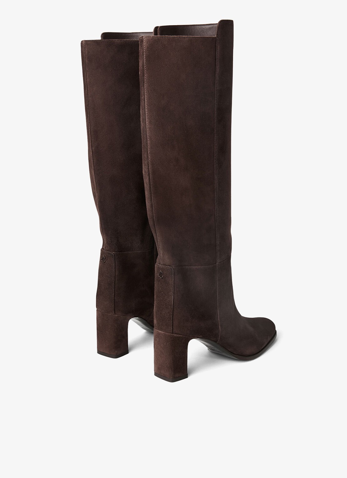 Jimmy Choo Caly 65 laars van geitensuède - achterkant donkerbruin
