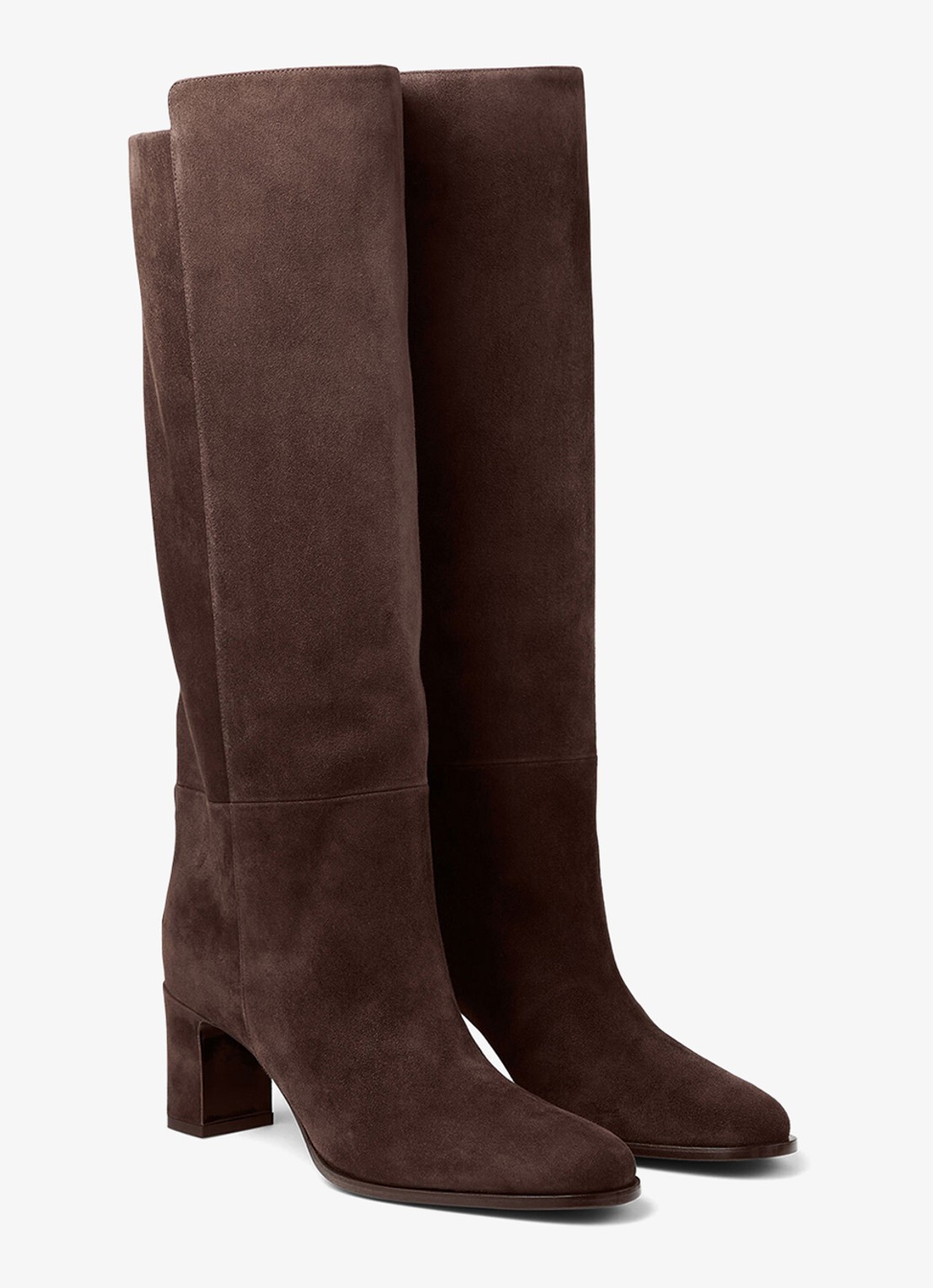 Jimmy Choo Caly 65 laars van geitensuède - voorkant 3 donkerbruin