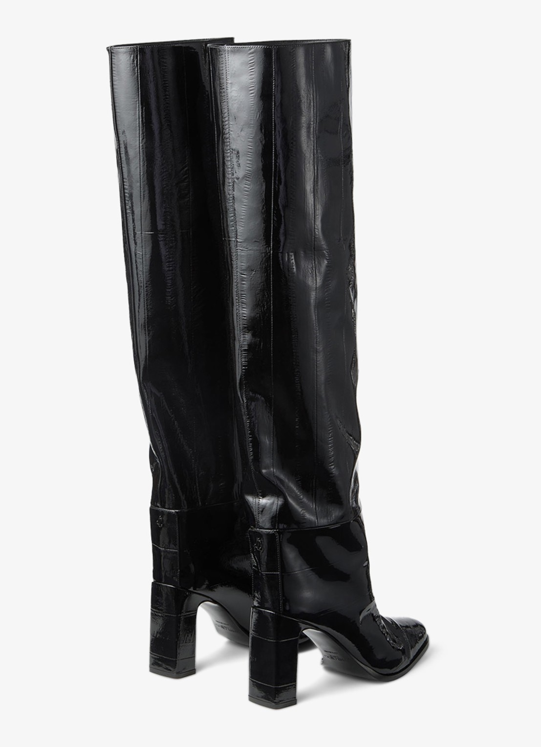 Jimmy Choo Caly 85 overknee laars van kalfsleer  - achterkant 4 zwart