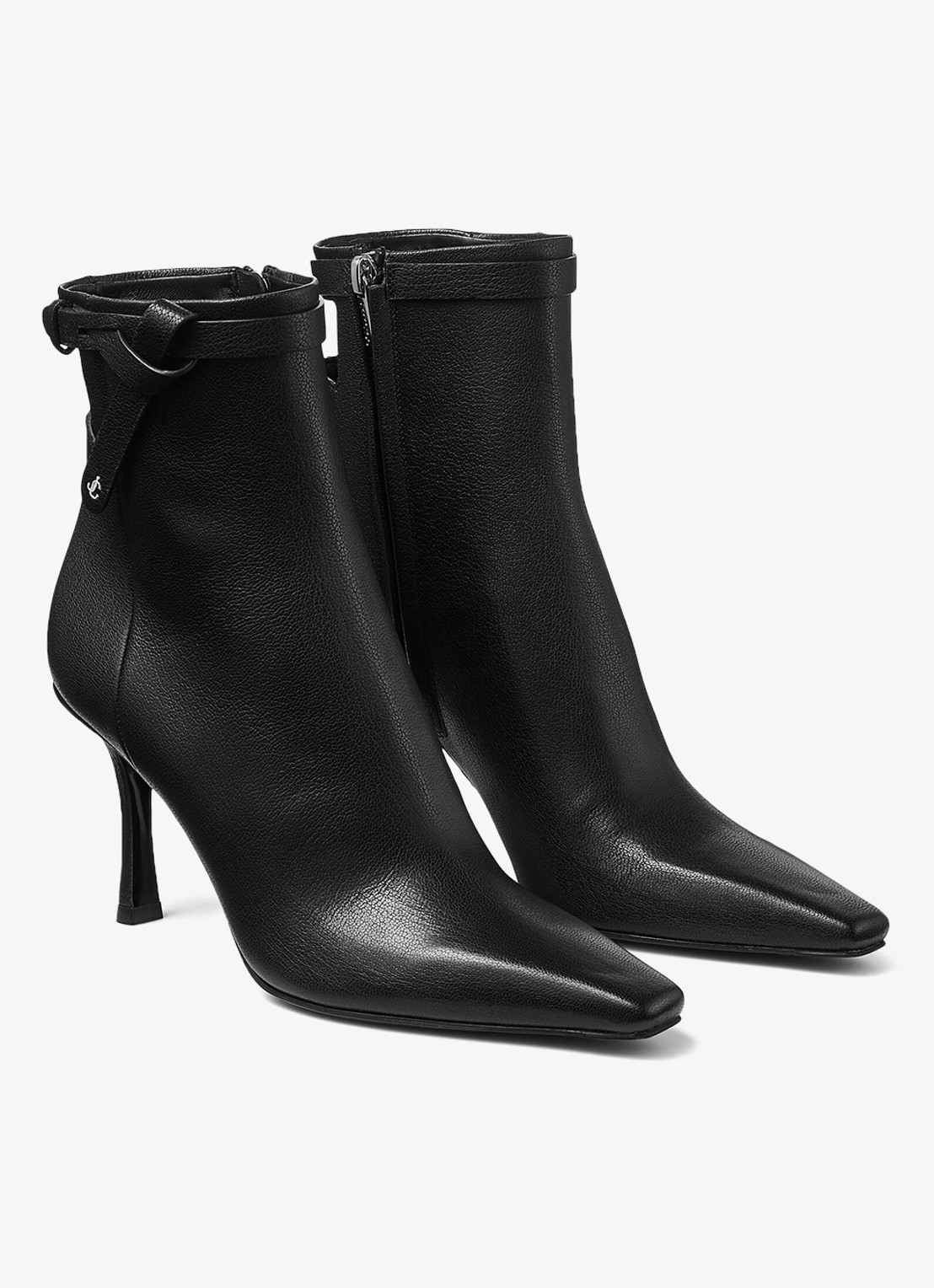 Jimmy Choo Camie 85 enkellaarsje van geitenleer - voorkant 2 zwart