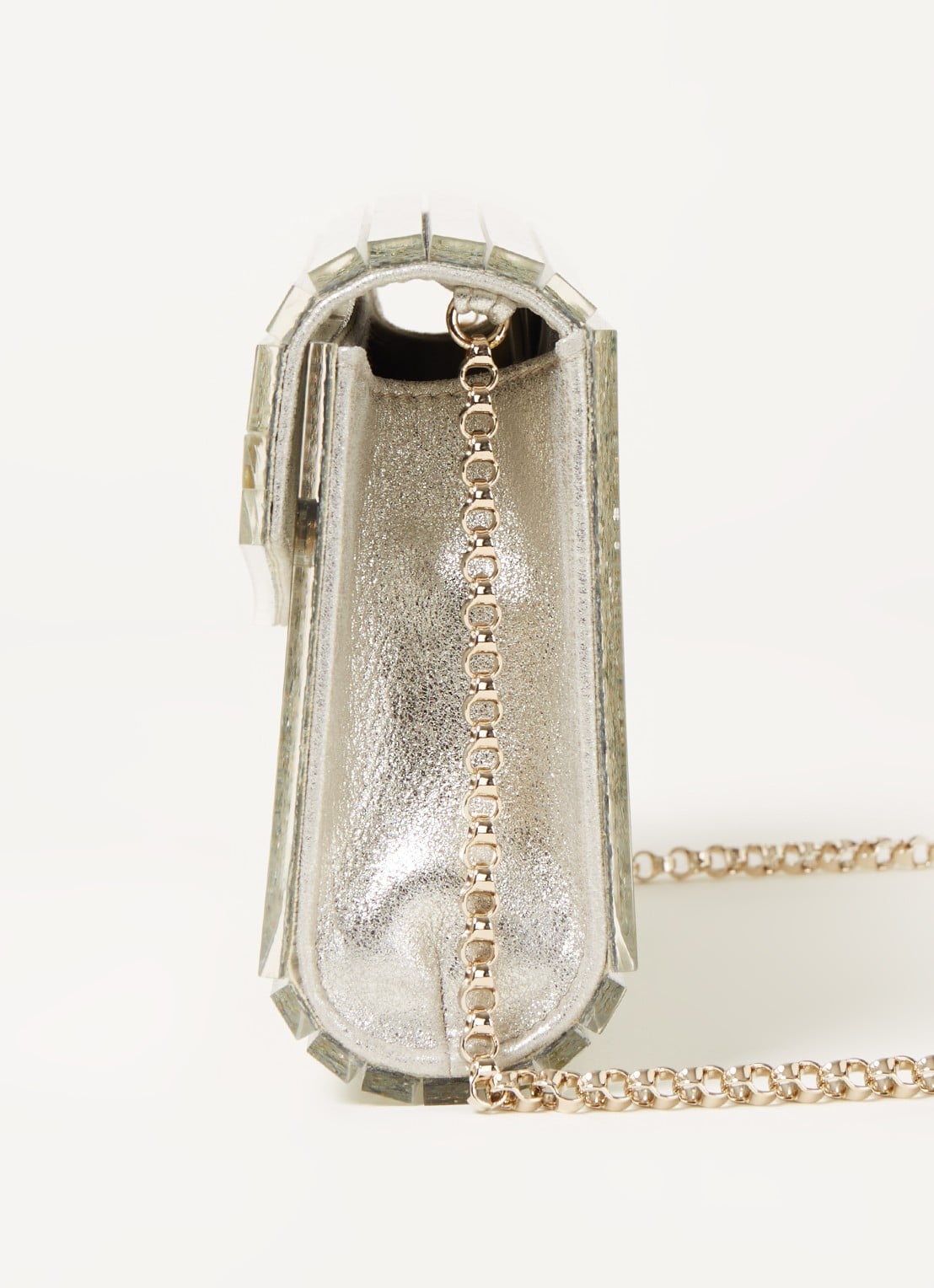 Jimmy Choo Candy clutch met glitter - detail 3 zilver
