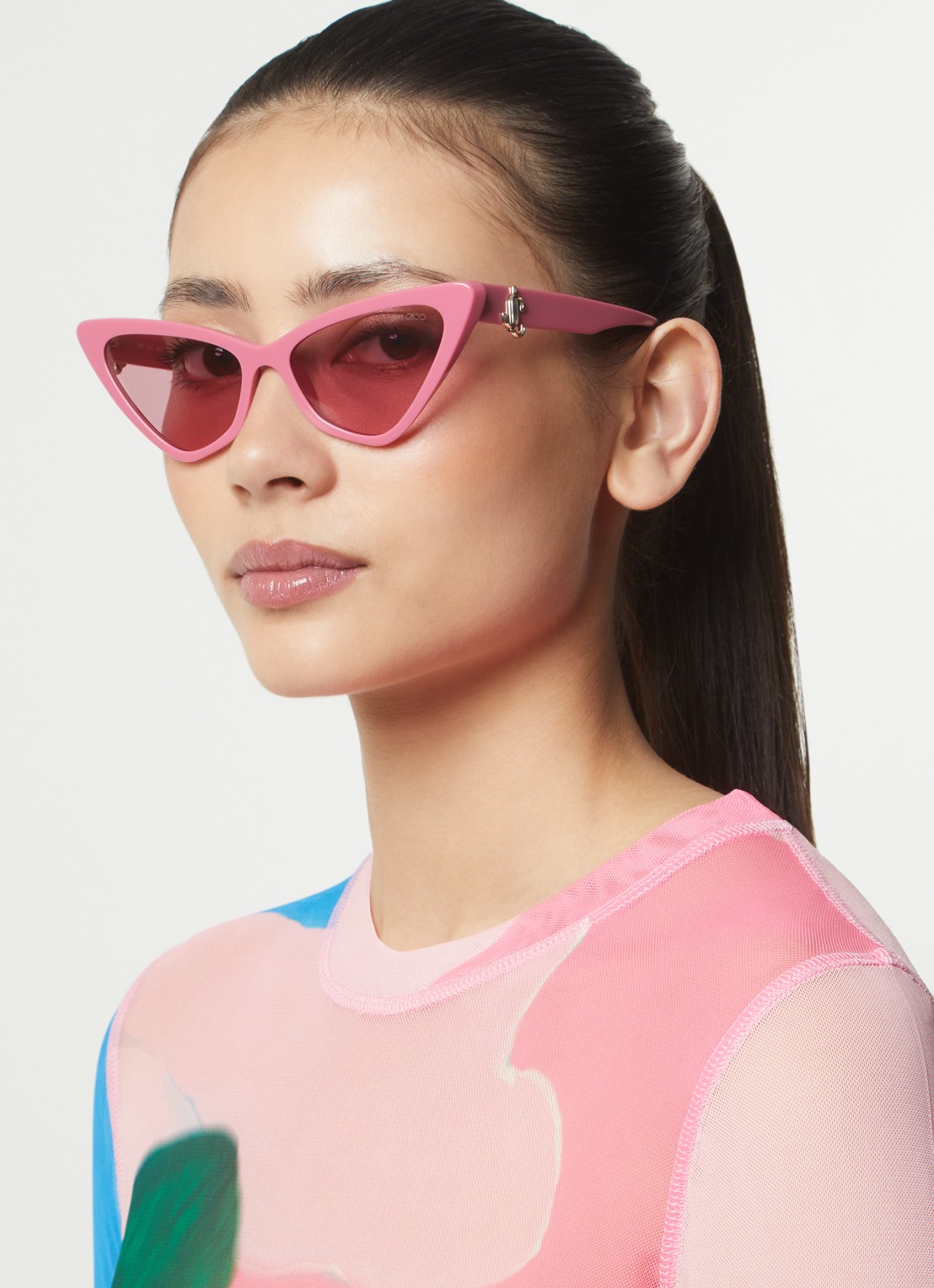 Jimmy Choo Cat Eye zonnebril JC5008 - voorkant 2 roze