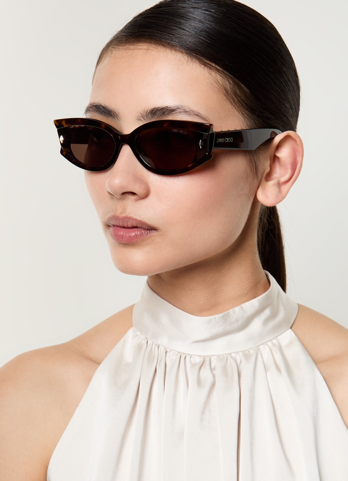 Jimmy Choo Cat Eye zonnebril JC5015U - voorkant 5 donkerbruin