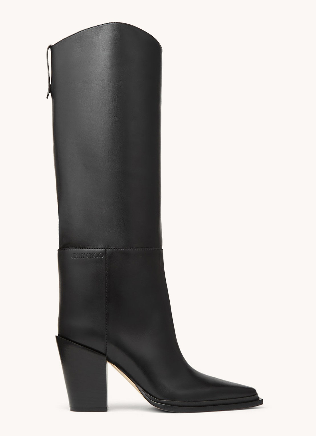 Jimmy Choo Cece 80 laars van kalfsleer - voorkant 5 zwart