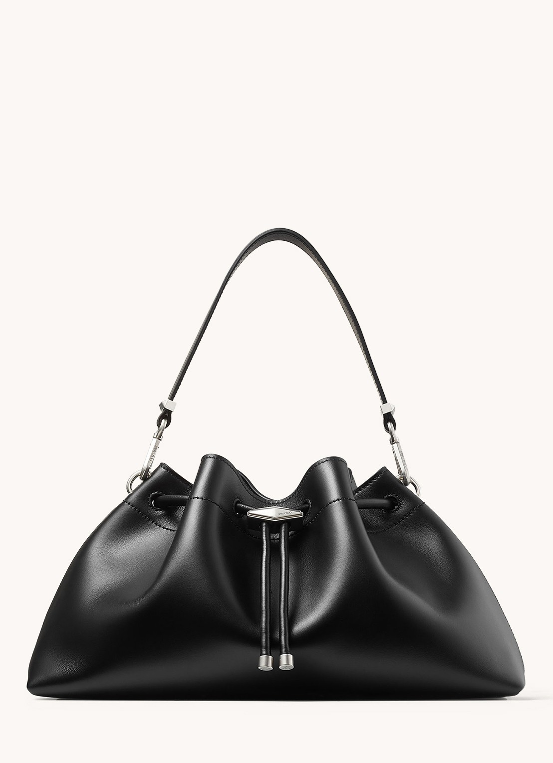 Jimmy Choo Cinch M schoudertas van kalfsleer - voorkant 5 zwart