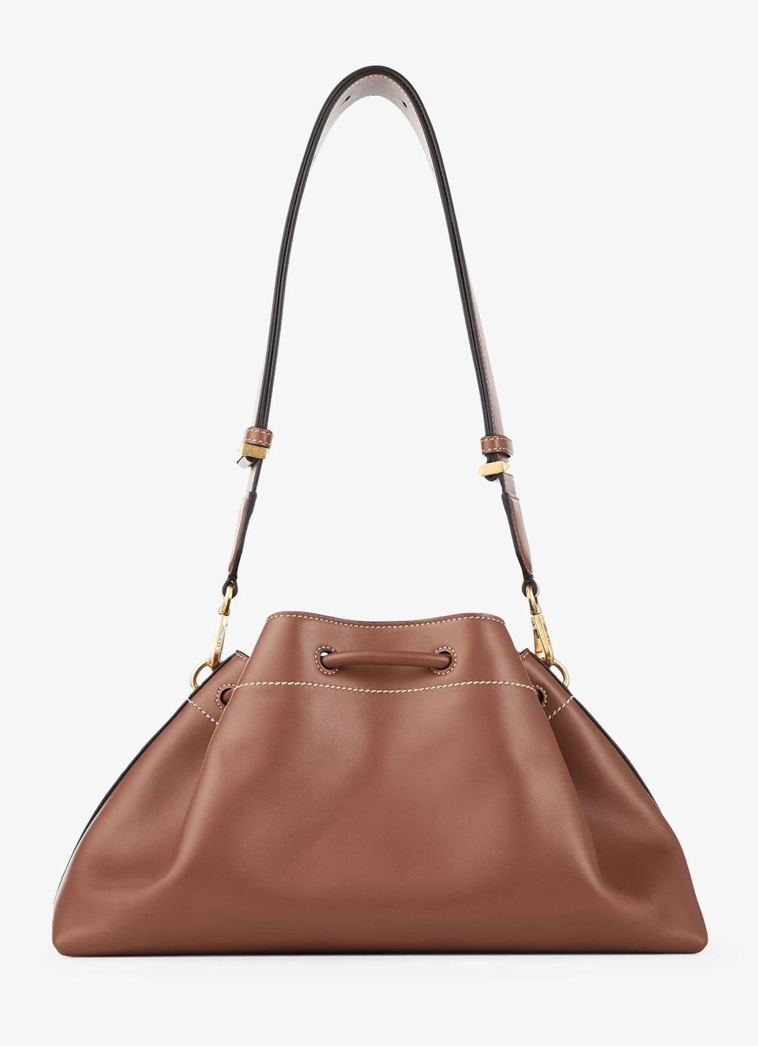 Jimmy Choo Cinch M schoudertas van kalfsleer - achterkant 7 bruin