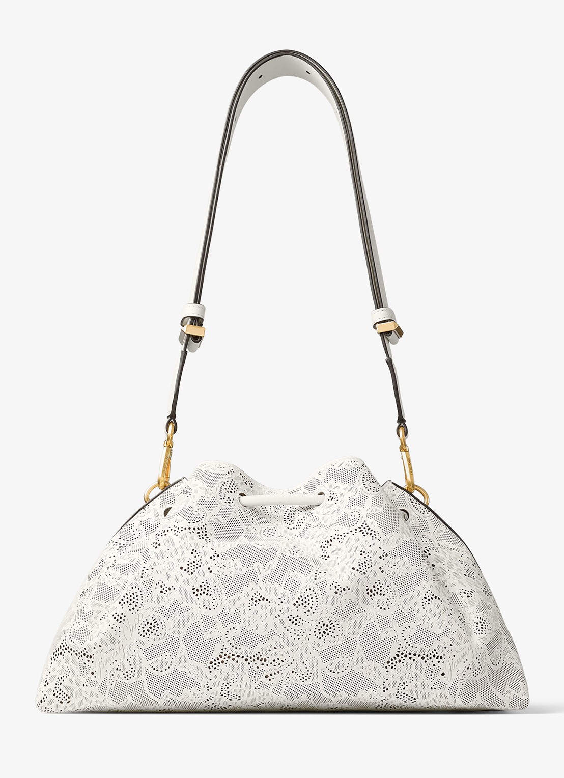 Jimmy Choo Cinch M schoudertas van kalfsleer - achterkant 3 wit