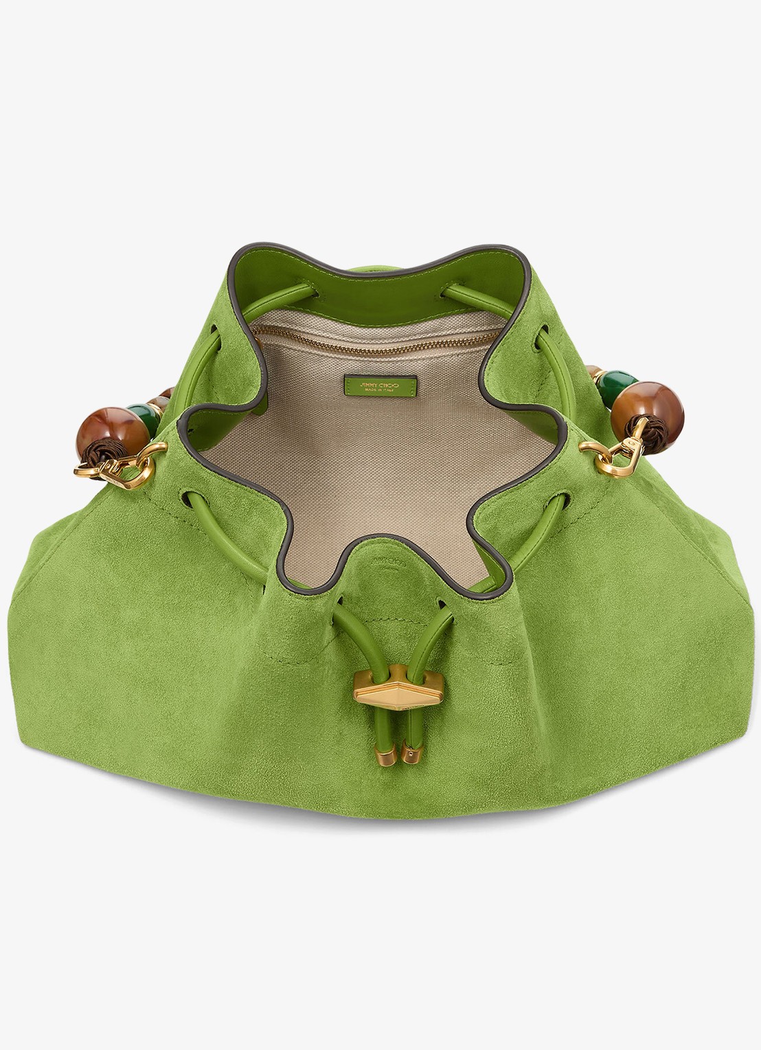 Jimmy Choo Cinch M schoudertas van kalfssuède - detail 2 groen