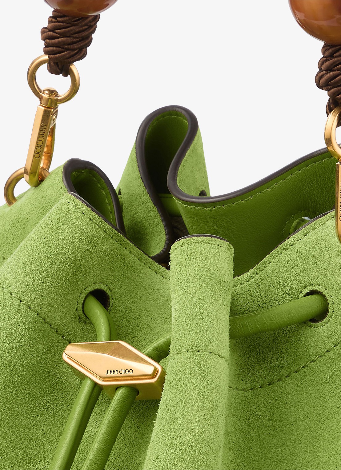 Jimmy Choo Cinch M schoudertas van kalfssuède - detail 3 groen