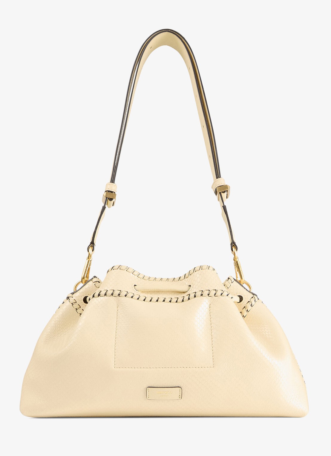 Jimmy Choo Cinch M schoudertas van leer - achterkant 5 creme