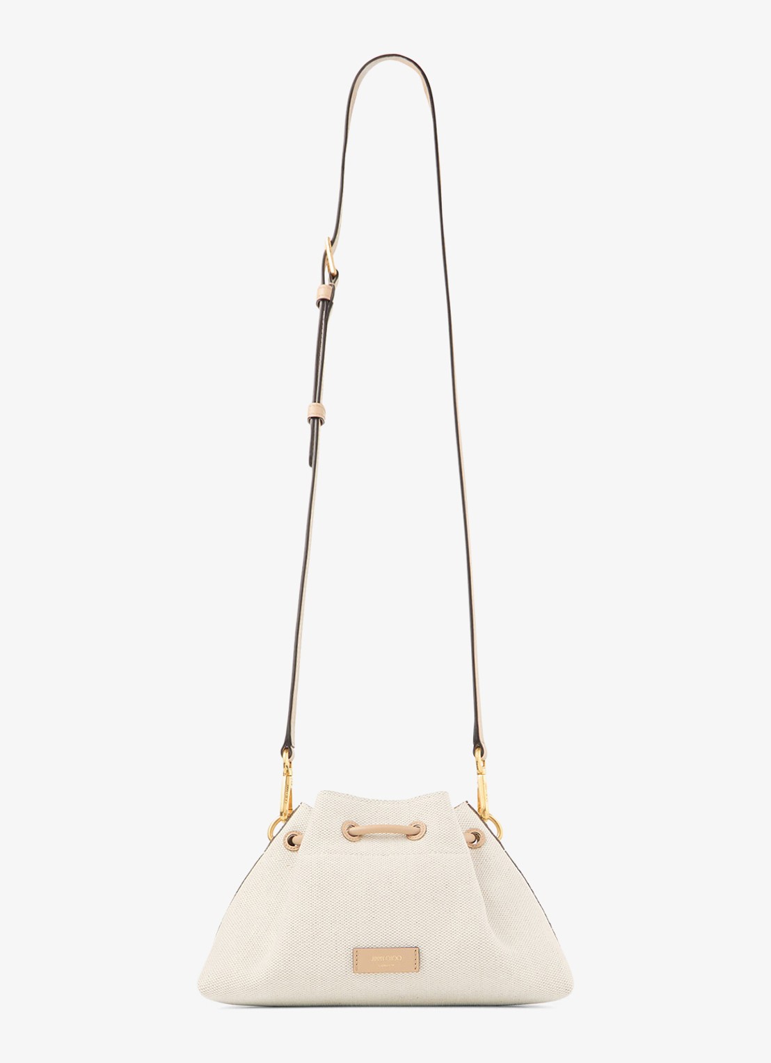 Jimmy Choo Cinch Small schoudertas met kalfsleren details - achterkant 4 beige