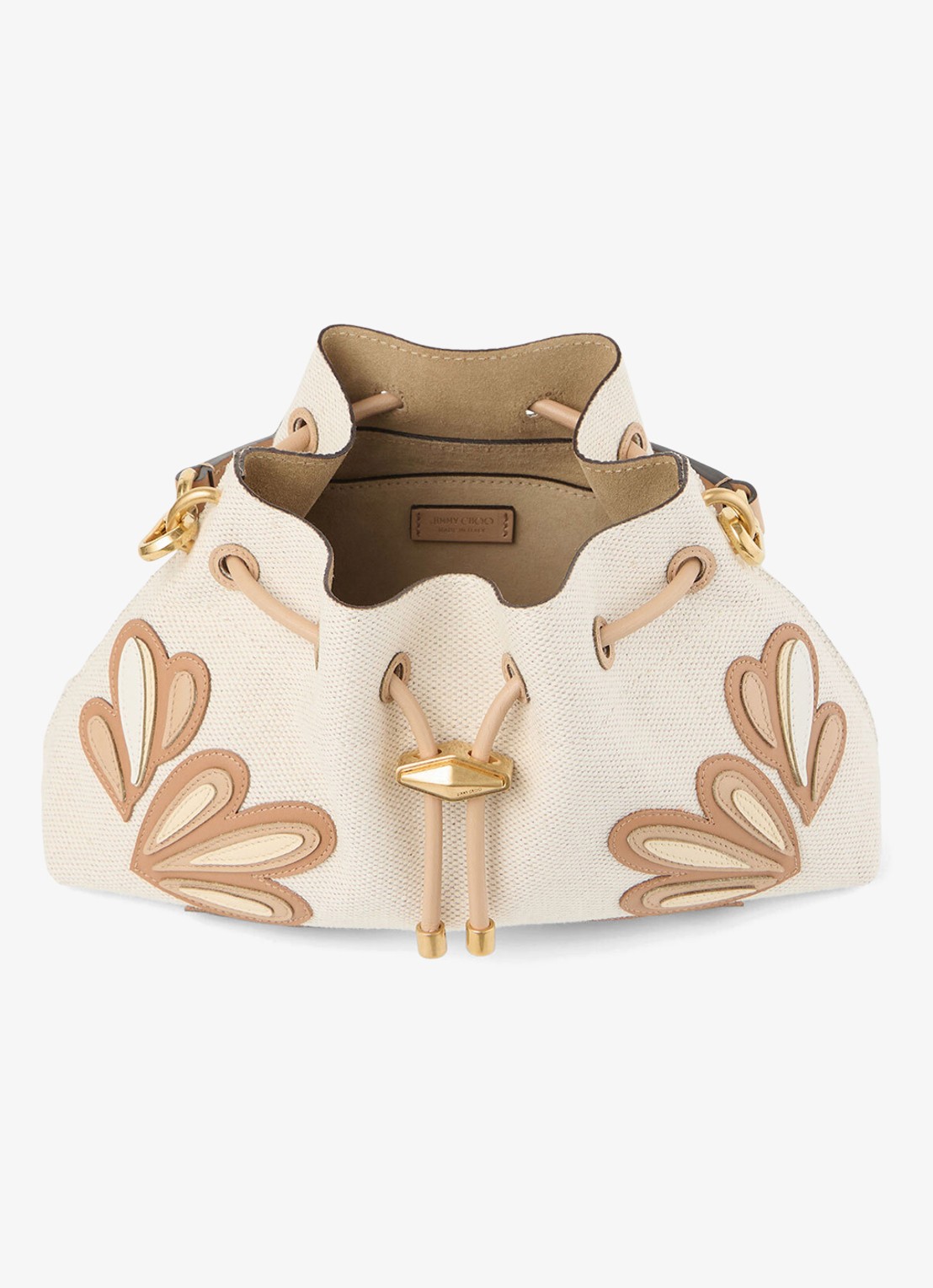 Jimmy Choo Cinch Small schoudertas met kalfsleren details - detail beige
