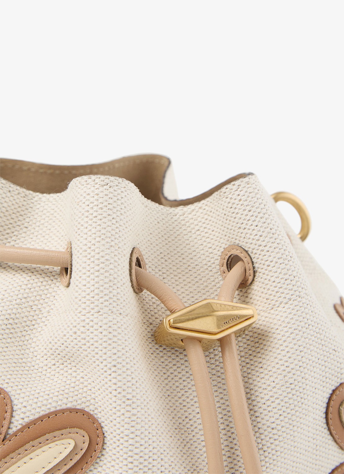Jimmy Choo Cinch Small schoudertas met kalfsleren details - detail 2 beige