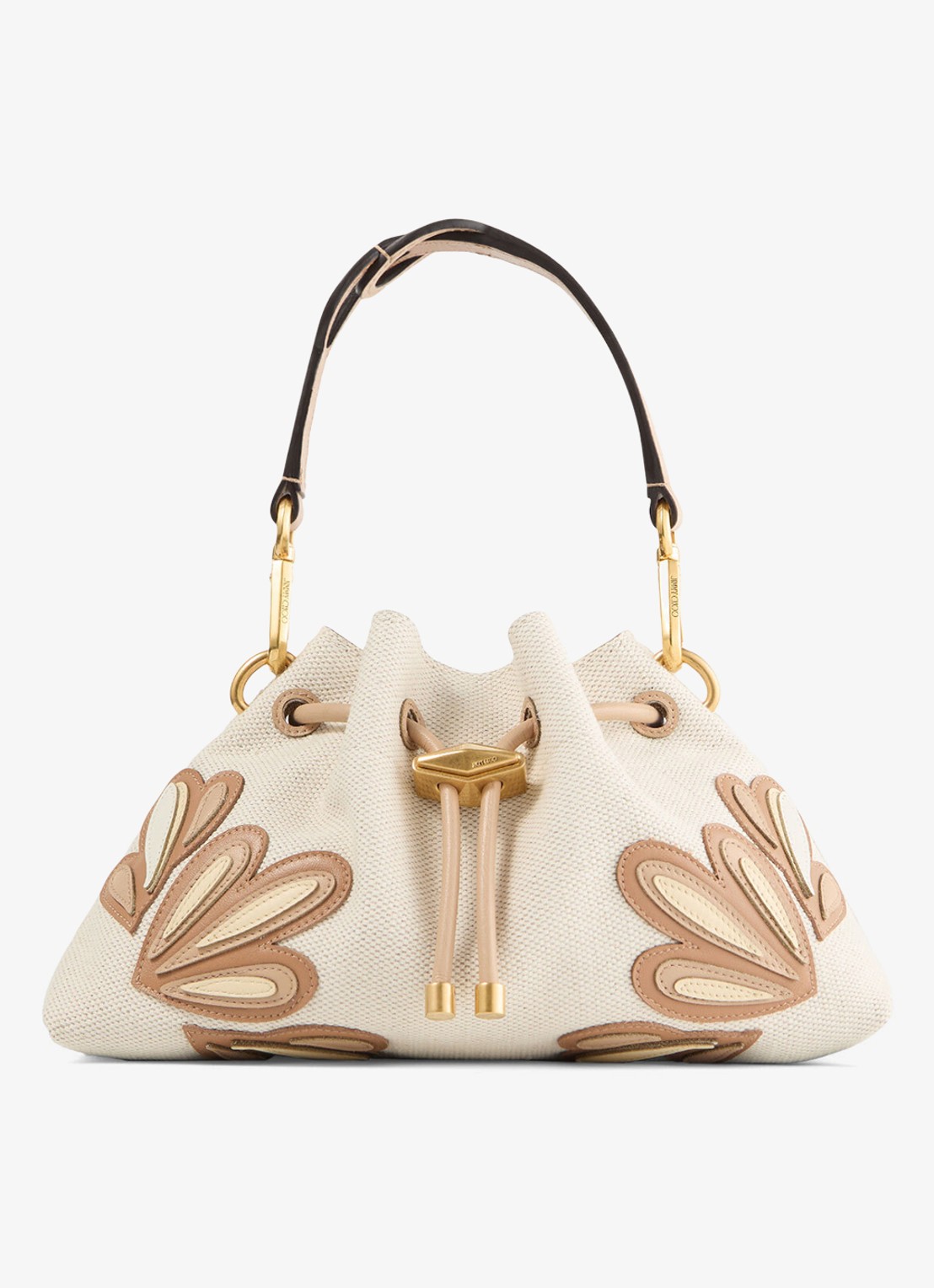 Jimmy Choo Cinch Small schoudertas met kalfsleren details - voorkant 5 beige